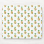 Tropical Hawaiian Gold Foil Pineapple Pattern Mouse Pad<br><div class="desc">Fun tropical Hawaiian Gold Foil  Pineapple Pattern. This trendy yellow and green Aloha Hawaii Pineapple is a perfect cool print for a summer birthday gift.</div>
