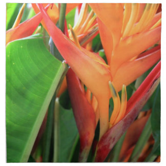 Tropical Hawaiian Heliconia Flowers Cloth Napkin