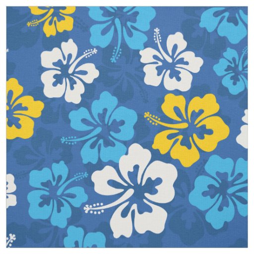 Tropical Hawaiian Hibiscus floral pattern Fabric