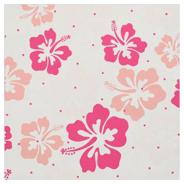 Tropical Hawaiian Hibiscus floral pattern Fabric (Swatch)