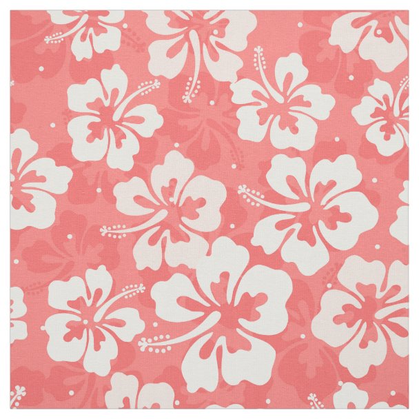 Pink Hibiscus Flowers Fabric | Zazzle.com