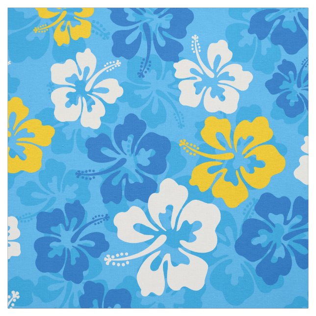 Tropical Hawaiian Hibiscus floral pattern Fabric (Swatch)