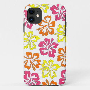 Tropical Hawaiian Hibiscus Flower Pink Yellow iPhone 11 Case