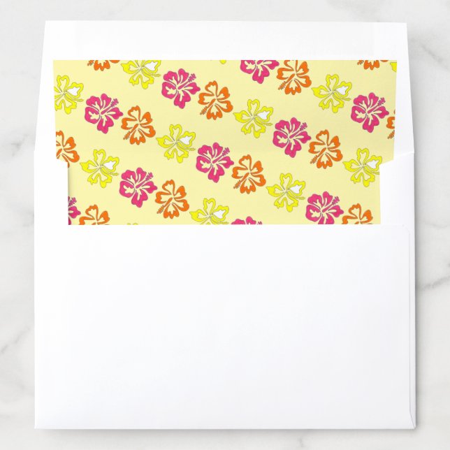 Tropical Hawaiian Hibiscus Flowers Floral Luau Envelope Liner (In Envelope)