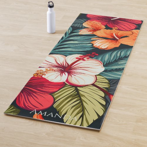 Tropical Hawaiian Hibiscus  Yoga Mat
