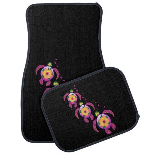 Tropical Hawaiian Honu Turtles Car Floor Mat