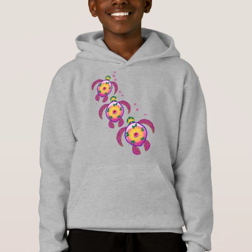 Tropical Hawaiian Honu Turtles Hoodie