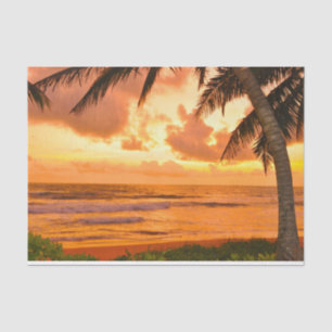 Tropical Hawaiian Island Beach Sunset Tissue Paper