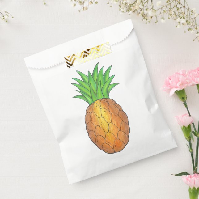 Tropical Hawaiian Island Luau Pineapple Fruit Favor Bag (Sealed)