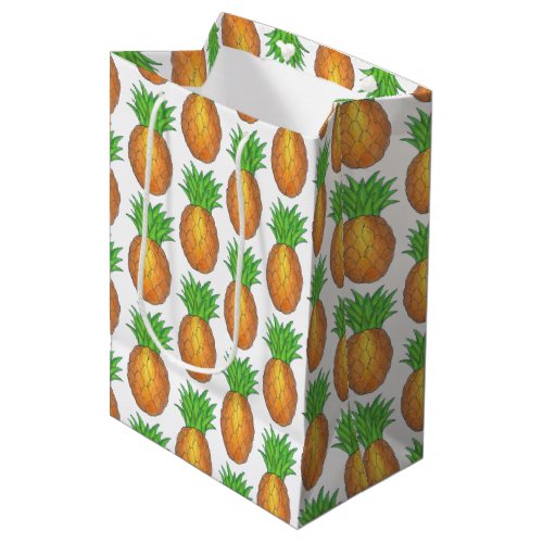 Tropical Hawaiian Island Pineapple Beach Print Medium Gift Bag