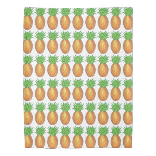 Tropical Hawaiian Island Pineapple Fruit Print Duvet Cover