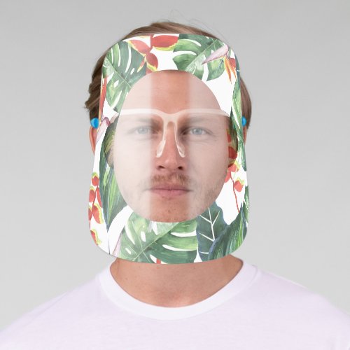 Tropical Hawaiian Jungle Leaves Face Shield