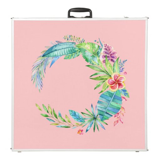 Tropical Hawaiian Luau Pink Blue Gender Reveal Beer Pong Table Zazzle