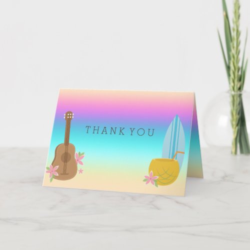 Tropical Hawaiian Luau Thank You Card