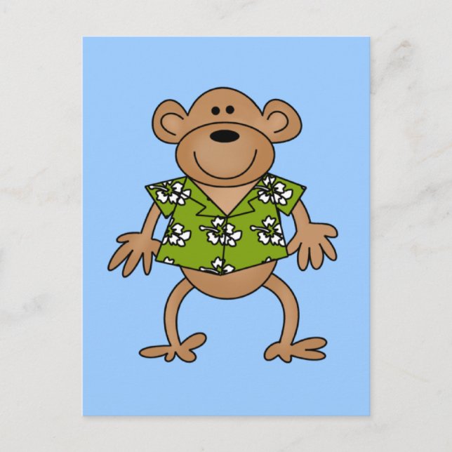 Tropical Hawaiian Monkey Tshirts and Gifts Postcard (Front)
