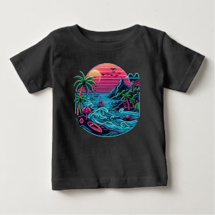 Tropical/Hawaiian neon beach Baby T-Shirt