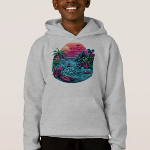 Tropical/Hawaiian neon beach Hoodie