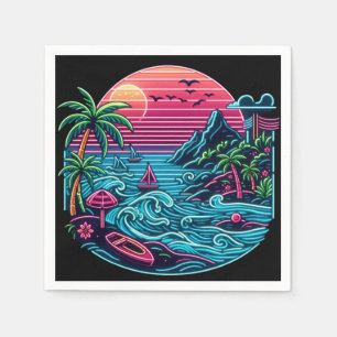 Tropical/Hawaiian neon beach Napkins
