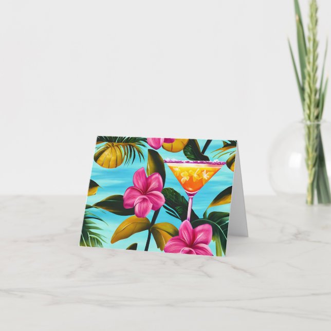 Tropical Hawaiian Note Card  (Front)