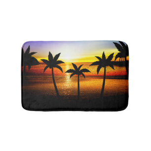 Tropical Hawaiian Palm Trees Bath Mat