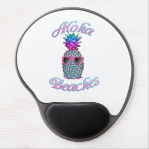 Tropical Hawaiian Pineapple Aloha Beaches Gel Mouse Pad