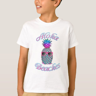 Tropical Hawaiian Pineapple Aloha Beaches T-Shirt