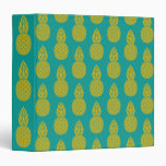 Tropical Hawaiian Pineapple Pattern Recipe Binder