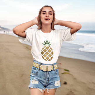 Tropical Hawaiian Pineapple Stencil Belt
