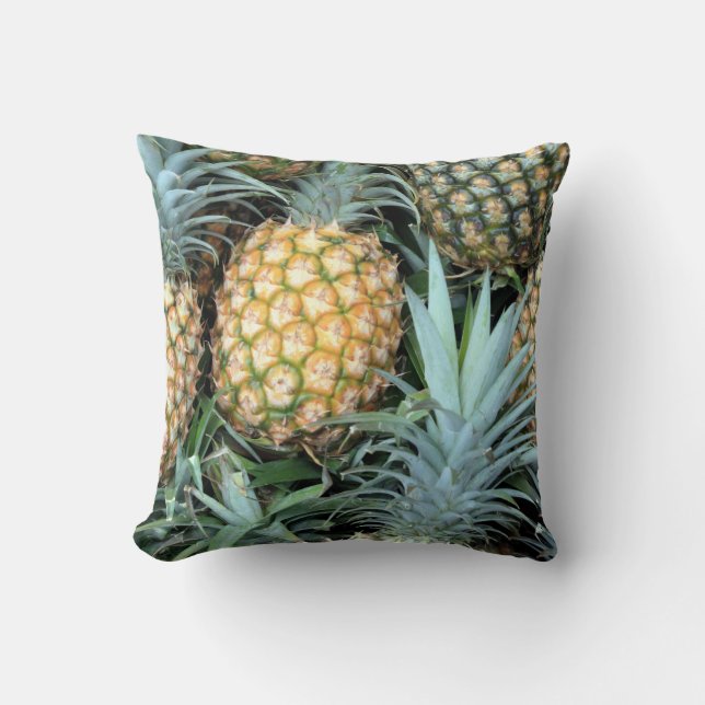 Tropical Hawaiian Pineapples Pillow (Front)