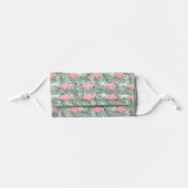 Tropical Hawaiian Pink Flamingoes Palm Tree Leaves Kids' Cloth Face Mask (Front, Folded)