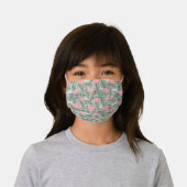 Tropical Hawaiian Pink Flamingoes Palm Tree Leaves Kids' Cloth Face Mask (Worn)