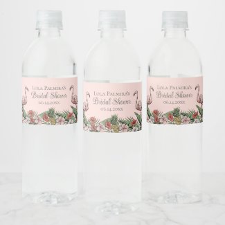 Tropical Hawaiian Pink Flamingos Bridal Shower