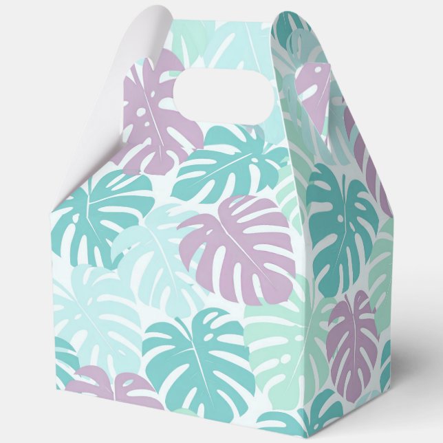 Tropical hawaiian print favor boxes (Front)