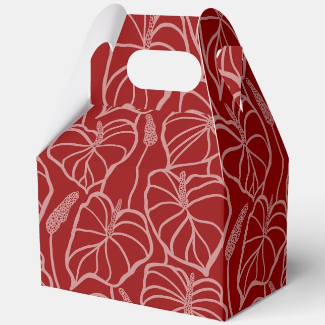 Tropical hawaiian print favor boxes (Front)