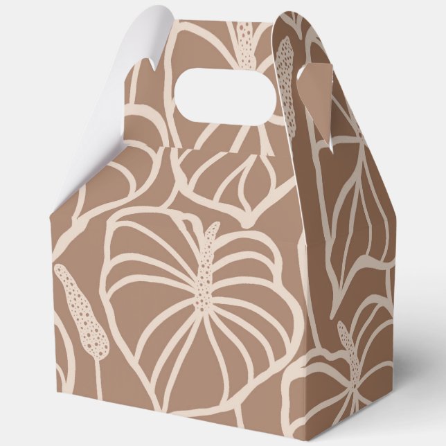 Tropical hawaiian print favor boxes (Front)