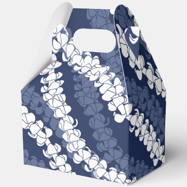 Tropical hawaiian print favor boxes (Front)