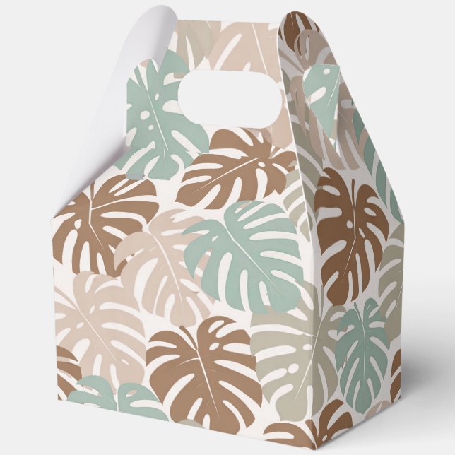 Tropical hawaiian print favor boxes (Front)