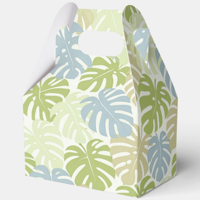 Tropical hawaiian print favor boxes (Front)