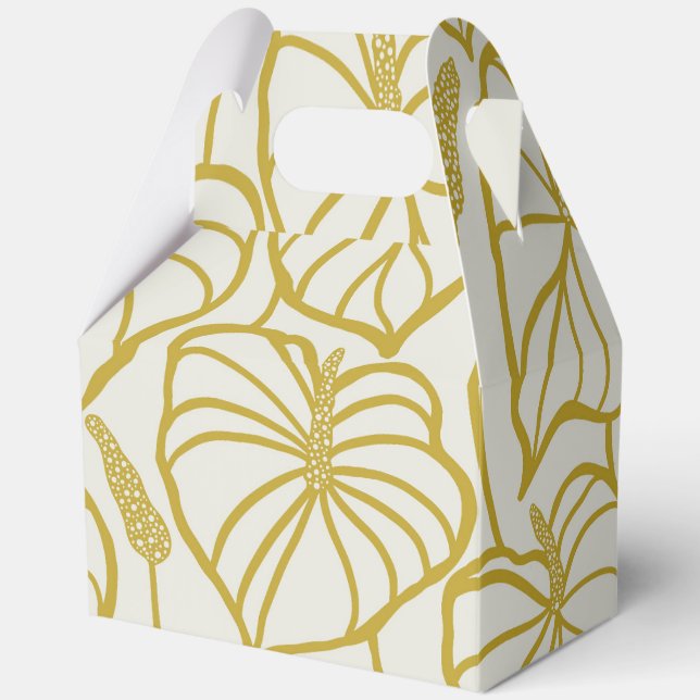 Tropical hawaiian print favor boxes (Front)