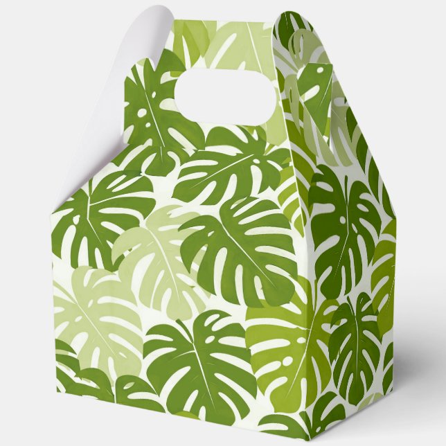 Tropical hawaiian print favor boxes (Front)
