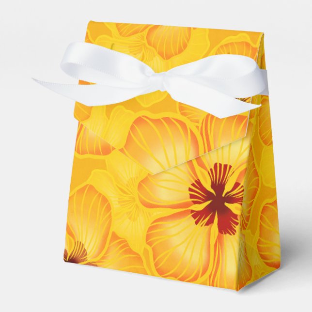 Tropical hawaiian print favor boxes (Front Side)