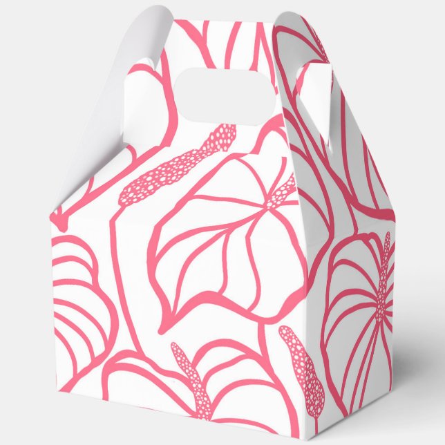 Tropical hawaiian print favor boxes (Front)