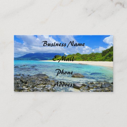Tropical Hawaiian Rocky Beach Business Card