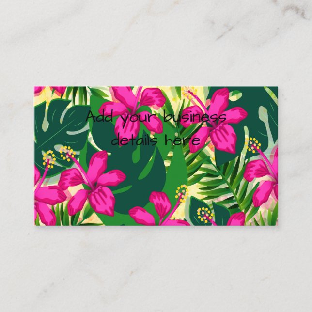 Tropical Hawaiian Style Floral Pattern Business Card (Front)