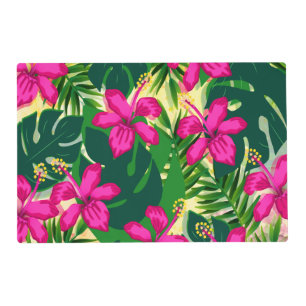 Tropical Hawaiian Style Floral Pattern Placemat