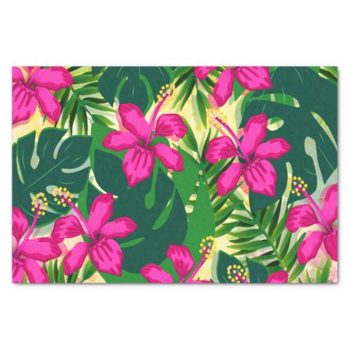 Tropical Hawaiian Style Floral Pattern Tissue Paper