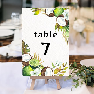 Tropical Hawaiian table number