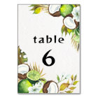 Tropical Hawaiian table number