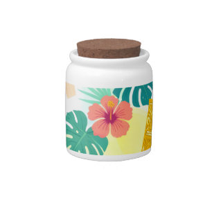 Tropical Hawaiian Tiki Pattern for Parties Wedding Candy Jar