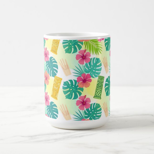 Tropical Hawaiian Tiki Pattern for Parties Wedding Coffee Mug (Center)